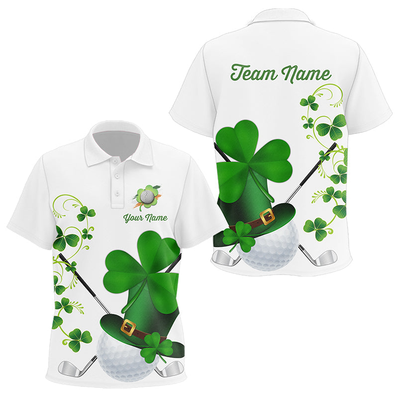 Green shamrock golf ball clubs Lucky Kid polo golf shirts Custom St Patrick Day team golf jerseys NQS9482