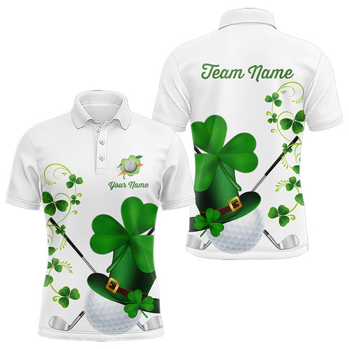 Green shamrock golf ball clubs Lucky Mens polo golf shirts Custom St Patrick Day team golf jerseys NQS9482