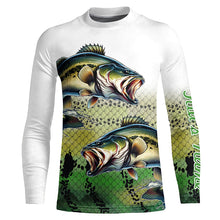 Load image into Gallery viewer, Largemouth Bass Fishing Customize Green scales UV Protection Long sleeve Fishing Shirts, bass jerseys NQS266