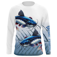 Load image into Gallery viewer, Blue Catfish Fishing Customize UV Protection Long Sleeve Fishing Shirts, Personalized Fishing Gift NQS270