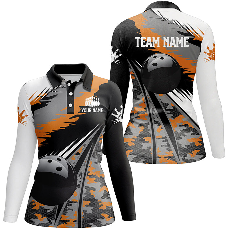 black personalized bowling shirt for women – custom name design side view