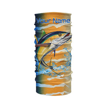 Load image into Gallery viewer, Tuna fishing blue yellow scales Custom long sleeve performance Fishing shirts, Tuna fishing jerseys NQS6111