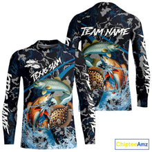 Load image into Gallery viewer, Texas Slam Fishing Camo Long Sleeve Fishing Shirts, Personalized Inshore Slam Fishing Team Jersey NQS10845