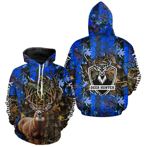 Deer Hunting big game blue camo Grim Reaper Custom Name 3D All over print shirts gifts for Hunters NQS4291