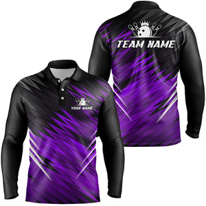 Purple and Black Bowling Shirts For Men Custom Name and Team name  Bowling Jerseys Bowlers Outfit NQS8890