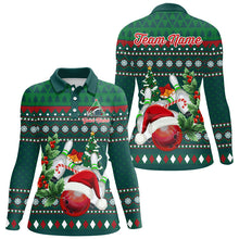 Load image into Gallery viewer, Funny ugly Christmas Green Women&#39;s Bowling Shirts Custom Team Bowling Jerseys Xmas Gift for bowlers NQS8894