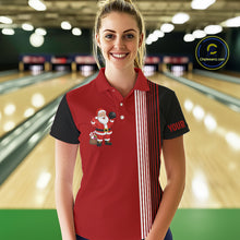 Load image into Gallery viewer, Retro Black &amp; Red Christmas Santa Bowling shirts For Women custom bowling team jerseys Bowler Outfits NQS11011