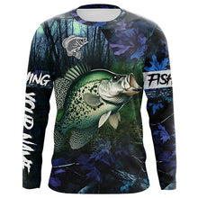 Load image into Gallery viewer, Crappie Fishing blue camo fishing team crappie Custom name Long Sleeve UV protection fishing shirts NQSD93