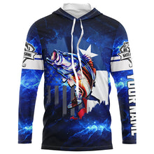 Load image into Gallery viewer, Texas Flag TX Bass Fishing US blue galaxy shirts for men custom Performance Long Sleeve UV protection NQSD100