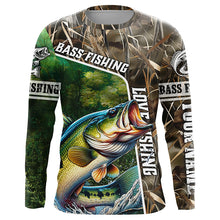 Load image into Gallery viewer, Personalized Bass Fishing Shirts, Love Fishing Camo 3D All Over Printed Shirts NQS210