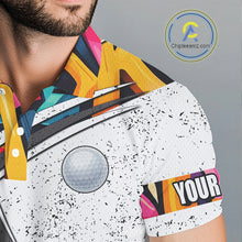 Load image into Gallery viewer, Mens golf polo shirts colorful pattern custom team golf shirts, golf tops for men NQS10088