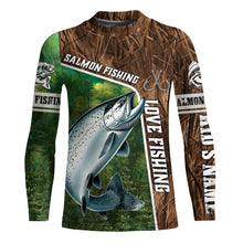 Load image into Gallery viewer, Personalized Chinook Salmon Fishing Shirts, Love Fishing Camo fish on 3D All Over Printed Shirts NQS5899