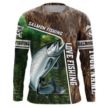 Load image into Gallery viewer, Personalized Chinook Salmon Fishing Shirts, Love Fishing Camo fish on 3D All Over Printed Shirts NQS5899