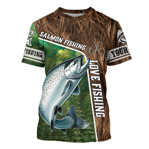 Personalized Chinook Salmon Fishing Shirts, Love Fishing Camo fish on 3D All Over Printed Shirts NQS5899