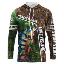 Load image into Gallery viewer, Personalized Peacock bass Fishing Shirts, Love Fishing Camo fish on 3D All Over Printed Shirts NQS5901