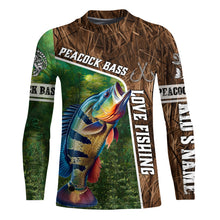 Load image into Gallery viewer, Personalized Peacock bass Fishing Shirts, Love Fishing Camo fish on 3D All Over Printed Shirts NQS5901