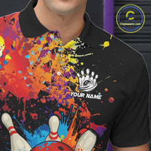 Load image into Gallery viewer, Colorful bowling jerseys Bowling Polo, 1/4 Zip Shirt for Men Custom Bowling Team shirts for bowlers NQS10416