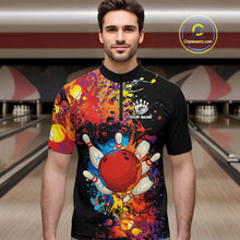 Load image into Gallery viewer, Colorful bowling jerseys Bowling Polo, 1/4 Zip Shirt for Men Custom Bowling Team shirts for bowlers NQS10416