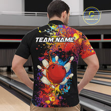 Load image into Gallery viewer, Colorful bowling jerseys Bowling Polo, 1/4 Zip Shirt for Men Custom Bowling Team shirts for bowlers NQS10416