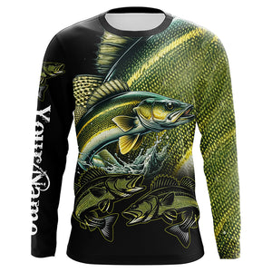 Walleye Fishing Customize Name UV protection  long sleeves fishing shirts, gifts for fishing lovers NQS1788