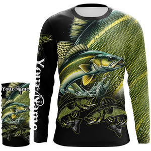 Walleye Fishing Customize Name UV protection  long sleeves fishing shirts, gifts for fishing lovers NQS1788