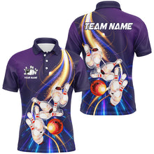 Load image into Gallery viewer, Purple light bowling jerseys Bowling Polo, 1/4 Zip Shirt for Men Custom Bowling Team shirts for bowler NQS8030