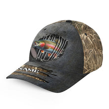 Load image into Gallery viewer, Rainbow Trout fishing camo Custom fishing hat Unisex Fishing Baseball Angler trout hat cap NQS2606