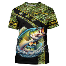 Load image into Gallery viewer, Largemouth Bass fishing scales UV protection Custom long sleeve fishing shirts, Bass fishing jerseys NQS4888