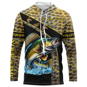 Walleye fishing scales UV protection Custom long sleeve fishing shirts, Walleye fishing jerseys NQS4890