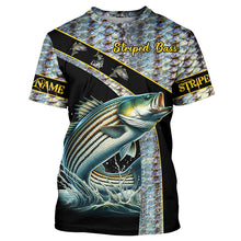 Load image into Gallery viewer, Striped Bass fishing scales UV protection Custom long sleeve fishing shirts, Striper fishing jerseys NQS4891