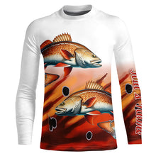 Load image into Gallery viewer, Redfish Puppy Drum Fishing Custom UV Protection long sleeve Fishing Shirts, Personalized Fishing Gift NQS275