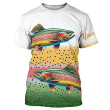 Load image into Gallery viewer, Rainbow Trout Fishing Custom UV Protection long sleeve Fishing Shirts, Personalized Fishing Gift NQS276