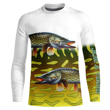 Load image into Gallery viewer, Northern Pike Fishing Custom UV Protection long sleeve Fishing Shirts, Personalized Fishing Gift NQS278