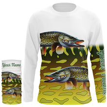 Load image into Gallery viewer, Northern Pike Fishing Custom UV Protection long sleeve Fishing Shirts, Personalized Fishing Gift NQS278