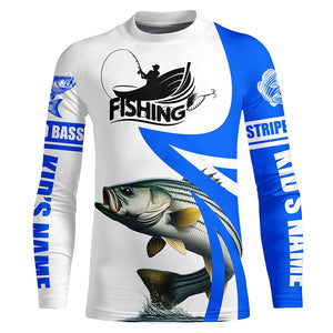 Striped Bass fishing Custom sun protection long sleeve fishing shirts, Striper fishing jerseys | Blue NQS5706