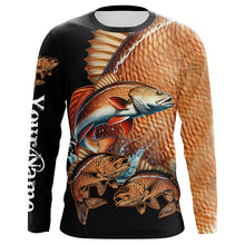 Load image into Gallery viewer, Redfish puppy drum Fishing Customize Name UV protection long sleeves fishing shirts NQS2355