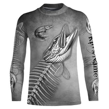 Load image into Gallery viewer, Northern Pike Fishing fish skull UV protection Customize name long sleeves fishing shirts NQS1427