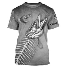 Load image into Gallery viewer, Northern Pike Fishing fish skull UV protection Customize name long sleeves fishing shirts NQS1427