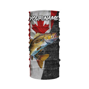 Canadian Flag Walleye Fishing Custom long sleeve performance Fishing Shirts, Walleye Fishing jerseys NQS4897