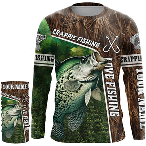 Personalized Crappie Fishing Shirts, Love Fishing Camo 3D All Over Printed Shirts NQS5715