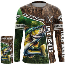 Load image into Gallery viewer, Personalized Walleye Fishing Shirts, Love Fishing Camo 3D All Over Printed Shirts NQS5716