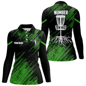 Green camo Black Women disc golf polo shirts custom disc golf team frisbee golf jerseys NQS7816