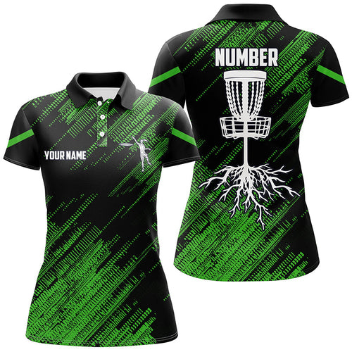 Green camo Black Women disc golf polo shirts custom disc golf team frisbee golf jerseys NQS7816