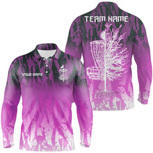 Load image into Gallery viewer, Disc golf basket pink camo Men disc golf polo shirts custom disc golf jerseys team shirts for men NQS8037