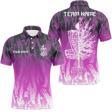 Load image into Gallery viewer, Disc golf basket pink camo Men disc golf polo shirts custom disc golf jerseys team shirts for men NQS8037