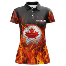 Load image into Gallery viewer, Canadian golf ball flame Women golf polo shirt custom golf outfits for ladies, personalized golf gifts NQS8041