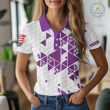 Load image into Gallery viewer, Funny Women golf polo shirts Purple and white custom I was one under today, under a tree, bush, water NQS11638