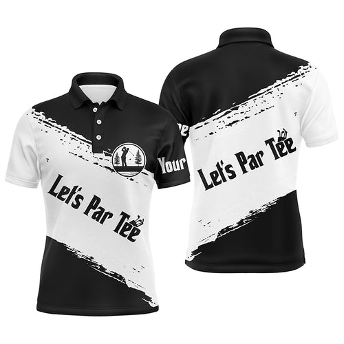 Black and white Mens golf polo shirts custom name let's par tee best mens golf wear NQS5454
