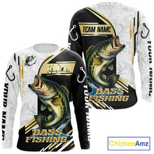 Load image into Gallery viewer, Personaized name Largemouth Bass fishing Custom sun protection Bass fishing team jerseys | Gold NQS9966