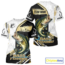 Load image into Gallery viewer, Personaized name Largemouth Bass fishing Custom sun protection Bass fishing team jerseys | Gold NQS9966